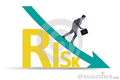 Risk reduction and mitigation concept with businessman Stock Photo