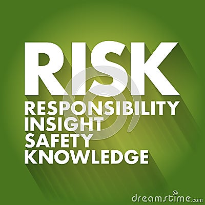 RISK - Responsibility Insight Safety Knowledge, acronym business concept Stock Photo