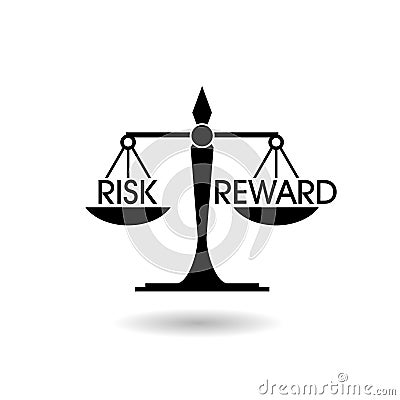 Risk reward scale icon with shadow Vector Illustration