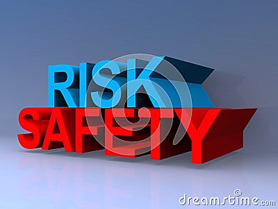 Risk safety on blue Stock Photo