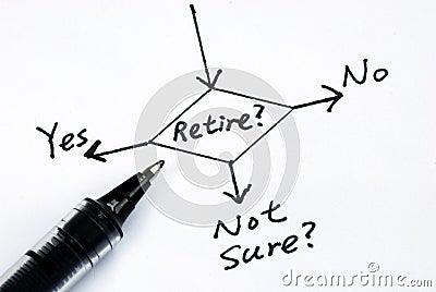 The risk to take the retirement Stock Photo