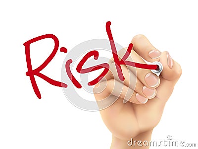 Risk word written by 3d hand Vector Illustration