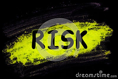 Risk word with glow powder Stock Photo