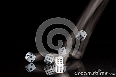 Risking All on a Roll of the Dice Stock Photo