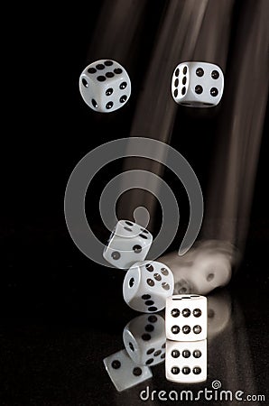 Risking All on a Roll of the Dice Stock Photo