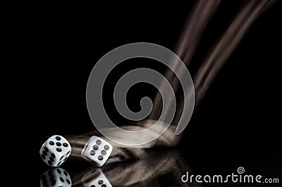 Risking All on a Roll of the Dice Stock Photo