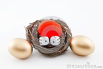 Risking the Nest Egg Stock Photo