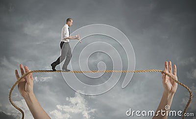 Risks and challenges of business life Stock Photo