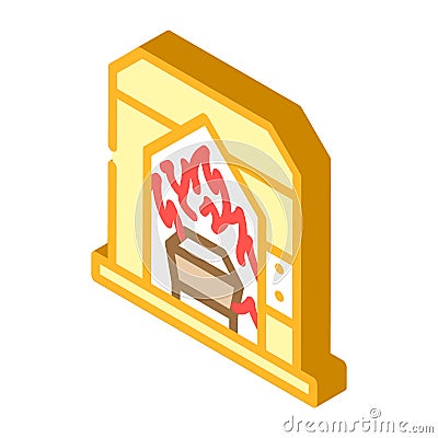 rite of cremation isometric icon vector illustration Vector Illustration