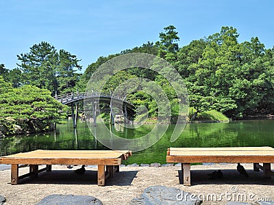 Ritsurin Garden in Takamatsu, Kagawa Prefecture, Japan. Stock Photo