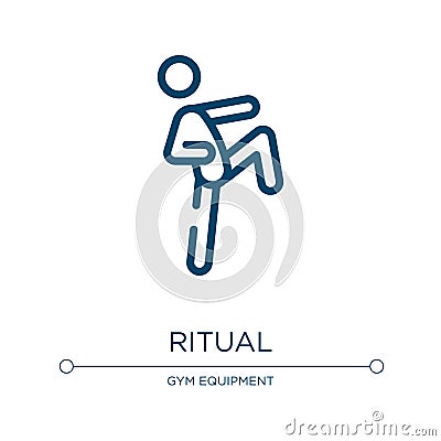 Ritual icon. Linear vector illustration from thai boxing collection. Outline ritual icon vector. Thin line symbol for use on web Vector Illustration