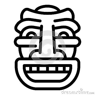 Ritual idol icon, outline style Vector Illustration