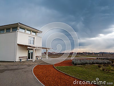 Ritual Orthodox Church at the cemetery Stock Photo