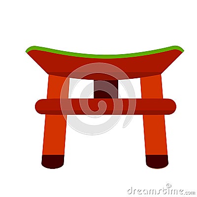 Ritual red gate Torii. Japanese religion and attractions Vector Illustration