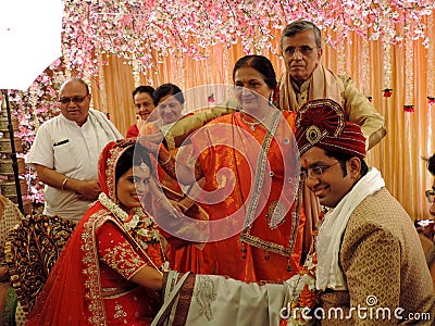 Rituals of traditional Hindu wedding, India Editorial Stock Photo