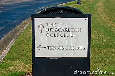 The Ritz Carlton golf courses sign Yaung Parkway area . Editorial Stock Photo