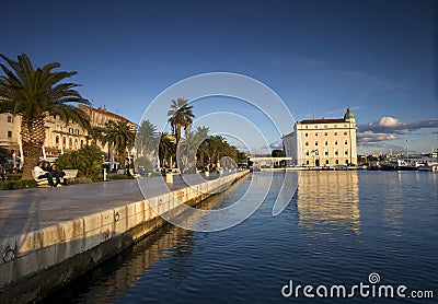 Riva of the city of Split Stock Photo