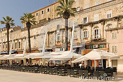 Riva promenade. Split. Croatia Editorial Stock Photo