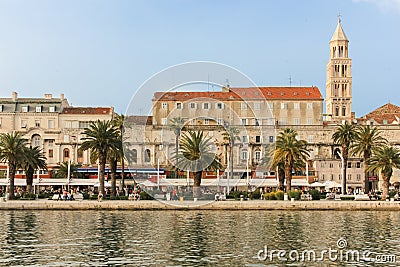 Riva promenade. Split. Croatia Editorial Stock Photo