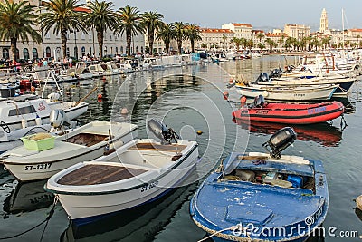 Riva promenade. Split. Croatia Editorial Stock Photo