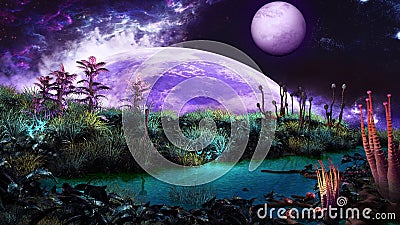 River on another planet Stock Photo