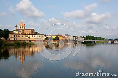 River Arno and church San Frediano in Cestello Stock Photo