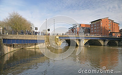 River Avon & Bristol Bridge Editorial Stock Photo