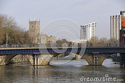 River Avon & Bristol Bridge Editorial Stock Photo