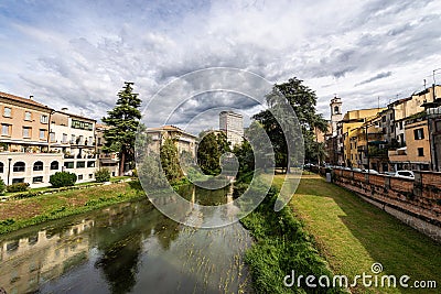 River Bacchiglione in Padua view from the Ponte Molino - Veneto Italy Stock Photo