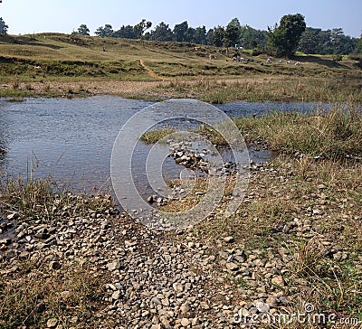 A river and river bank Stock Photo