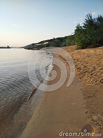 River bank tranquility beach Stock Photo