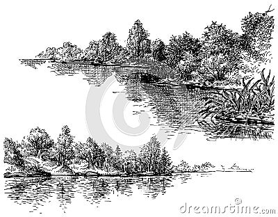 River banks Vector Illustration