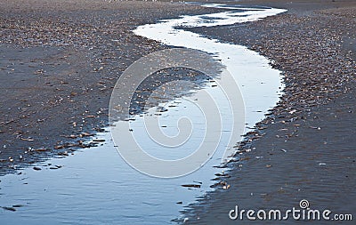 River at the beach Island of Fanoe in Denmark Stock Photo