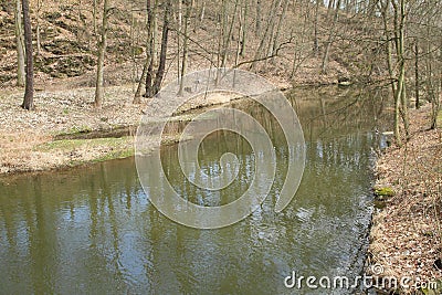 River Blanice in VlaÅ¡im Castle Park Stock Photo