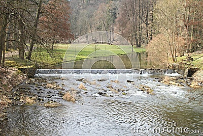 River Blanice in VlaÅ¡im Castle Park Stock Photo