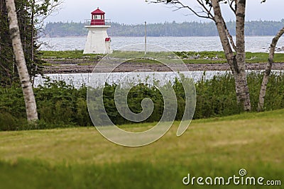 River Bourgeois Lighthouse in Nova Scotia Stock Photo