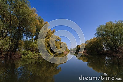River channel in the Danube Delta Stock Photo