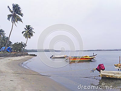 River Chapora by the evening, Goa, India Editorial Stock Photo