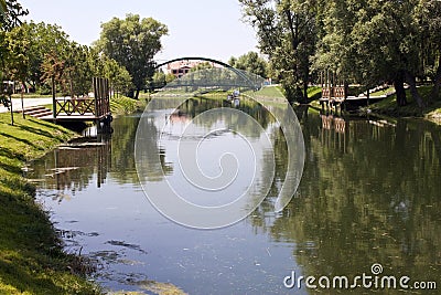 River in city of Eskisehir Stock Photo