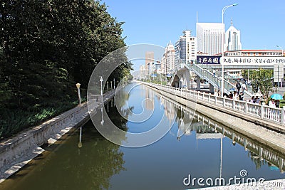 A river in the city tianjin China Editorial Stock Photo