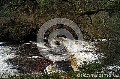 Scotland River Clyde waterfalls New Lanark Stock Photo