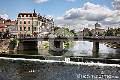 River Crisul Repede in Oradea. Romania Stock Photo