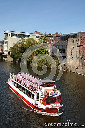 River cruiser on the Ouse in York Editorial Stock Photo