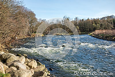 River Don flowing in Seaton park, Aberdeen Stock Photo