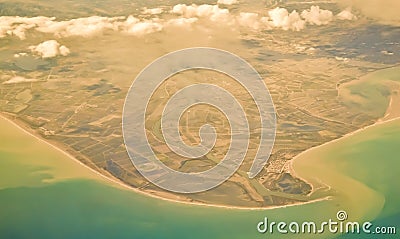 River Ebro delta - aerial view Stock Photo