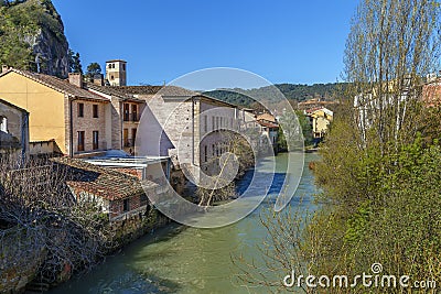 River Ega in Estella, Spain Stock Photo