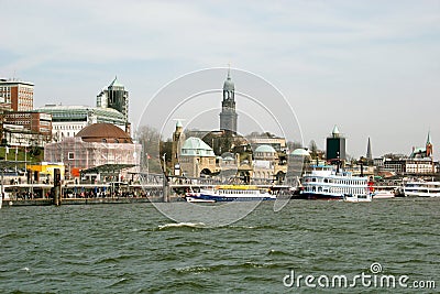 River Elbe in Hamburg Stock Photo