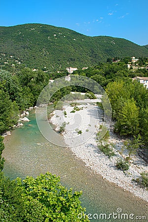 River the Eygues in the Drome Provencal Stock Photo