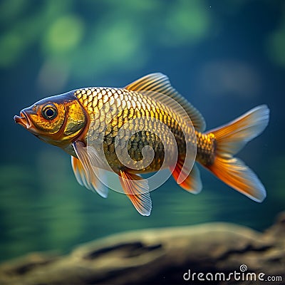 River fish, crucian carp, freshwater beauty in natural habitat Stock Photo