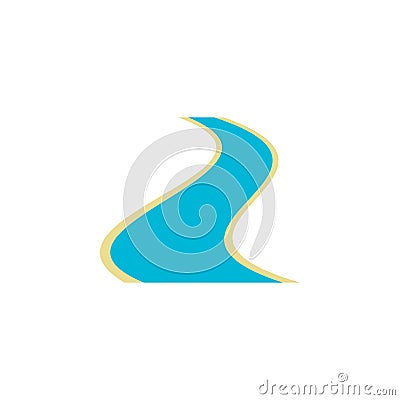 River Flat Icon. Vector Illustration